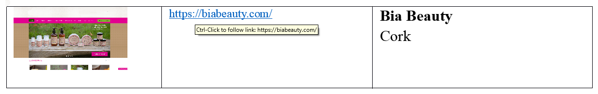 Example of Image Hyperlink with Screen Tip - Clicking on this link will go to 'biabeauty.com'